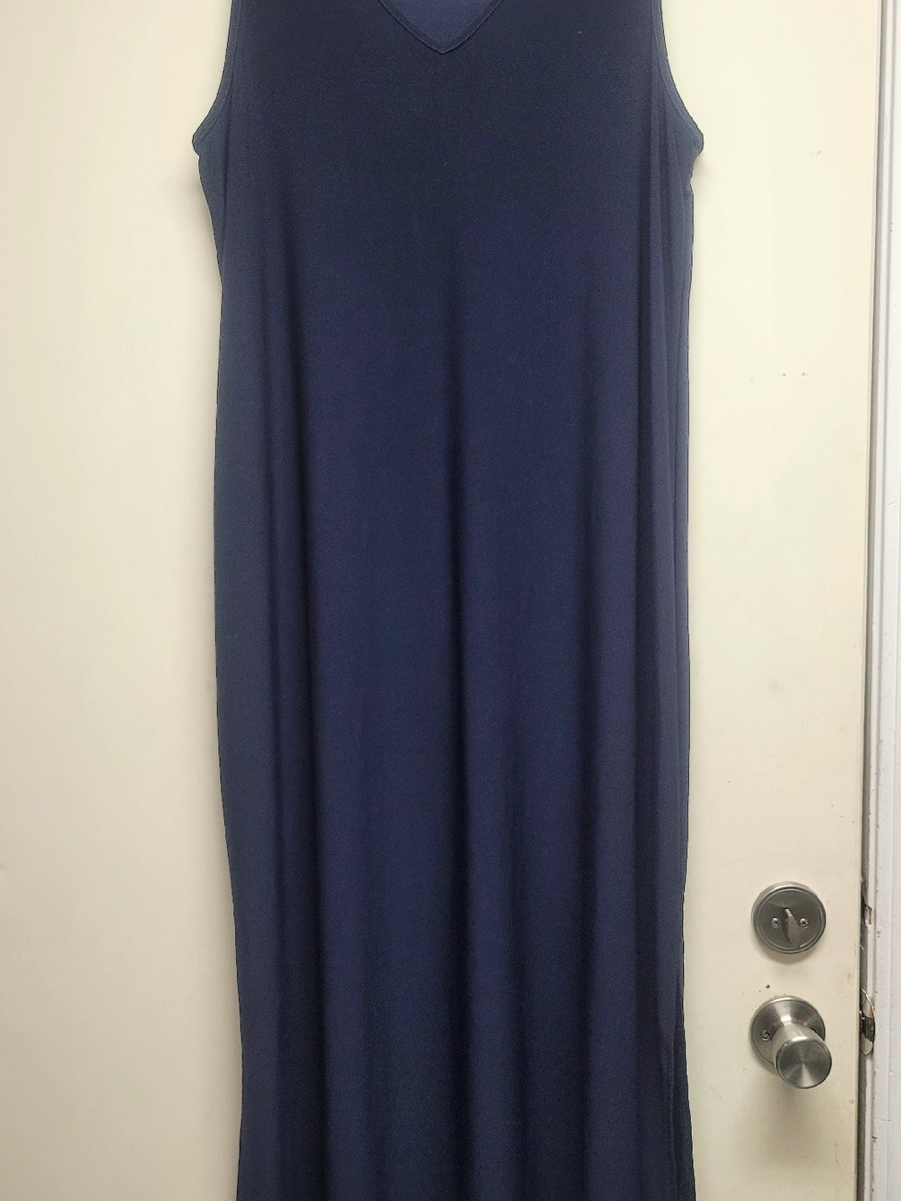 Sympli@ Sleeveless Navy V-Neck Reversible Maxi Dress -
